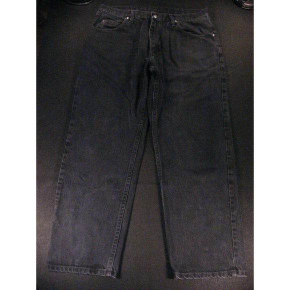 WRANGLER Authentic Men's Jeans 36 x 30 Denim Black Relaxed Fit - Picture 1 of 11